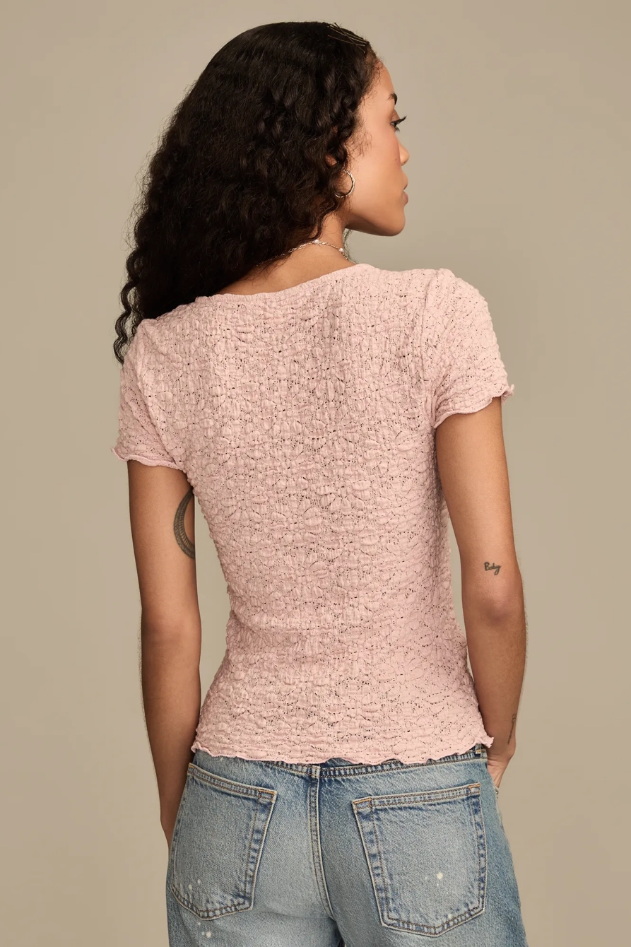 TEXTURED V NECK BABYDOLL TOP, image 3