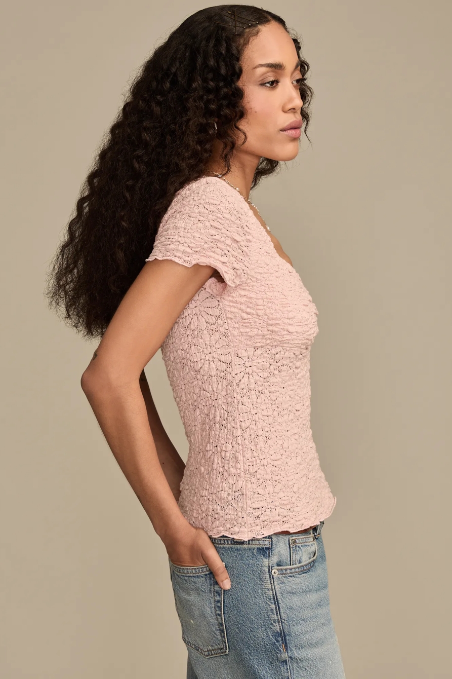 TEXTURED V NECK BABYDOLL TOP, image 4