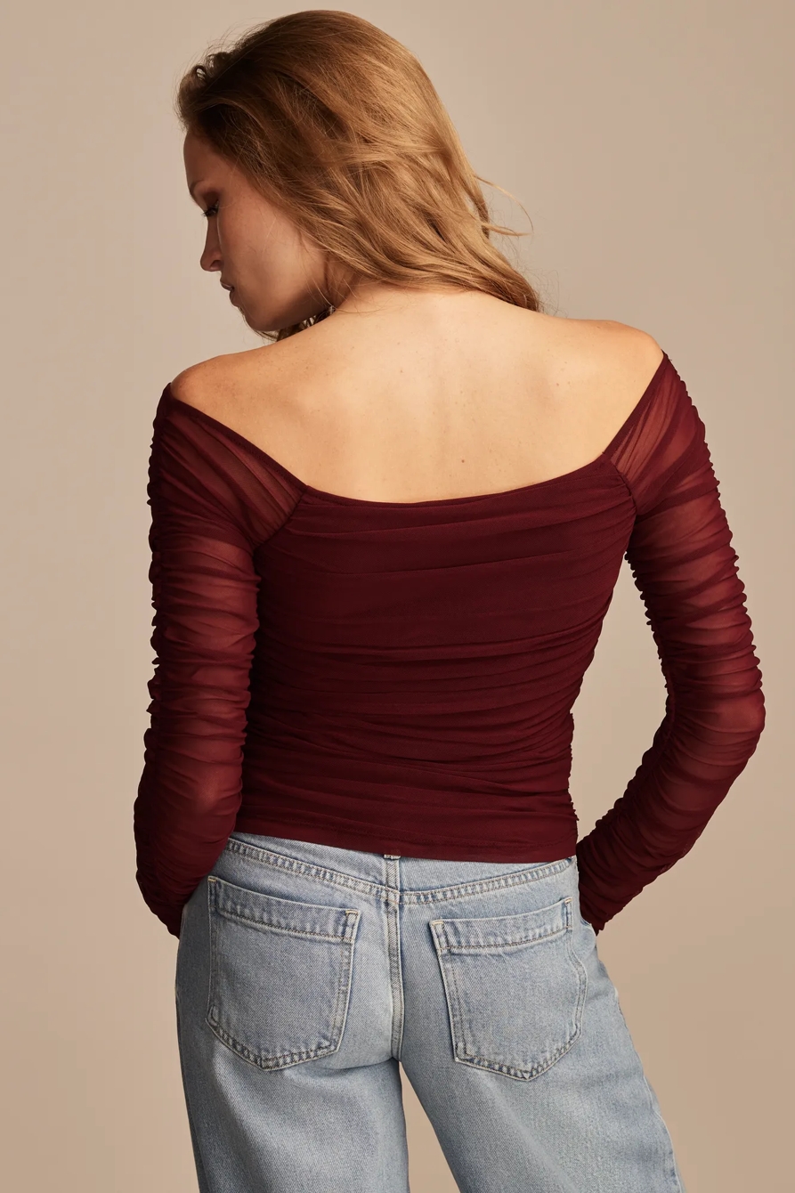 OFF THE SHOULDER RUCHED TOP, image 5