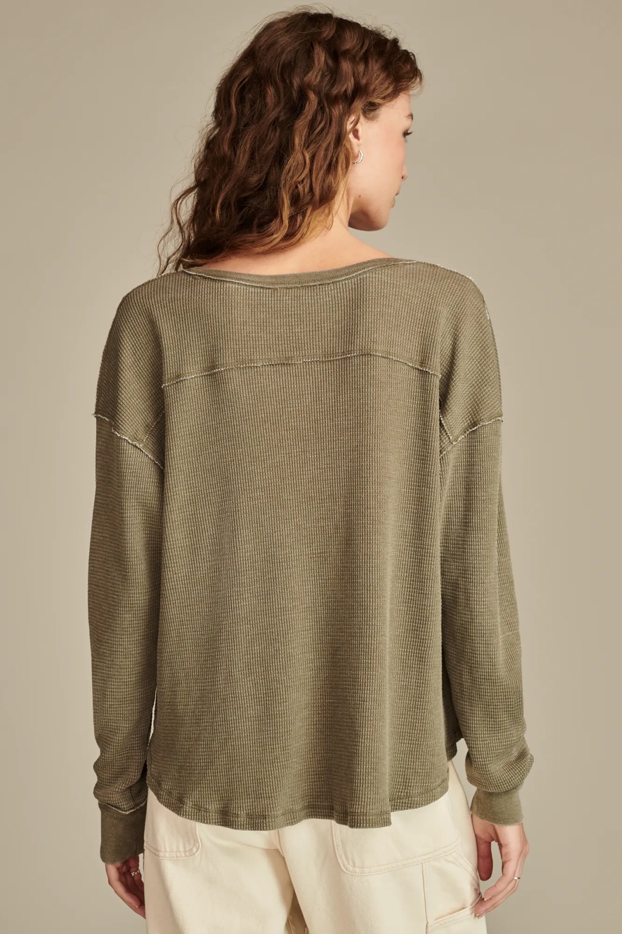 V Neck Long Sleeve Top, image 3