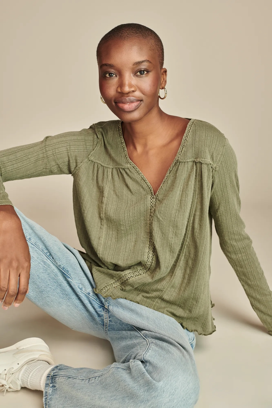 LADDER TRIM LONG SLEEVE TUNIC, image 3