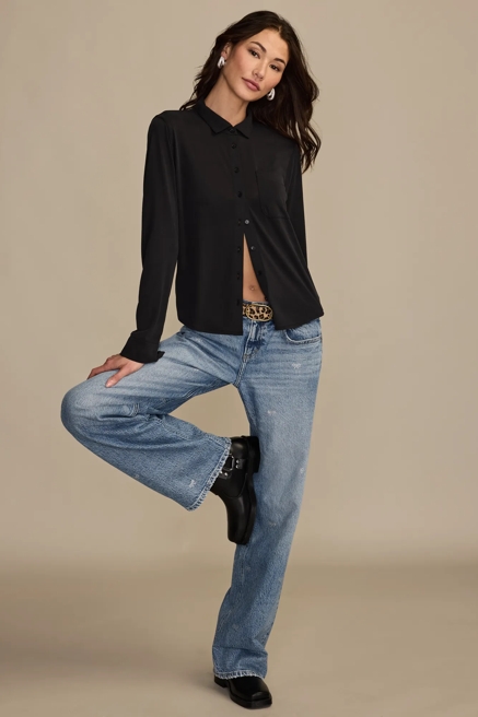 Sandwash Long Sleeve Button Front, image 2