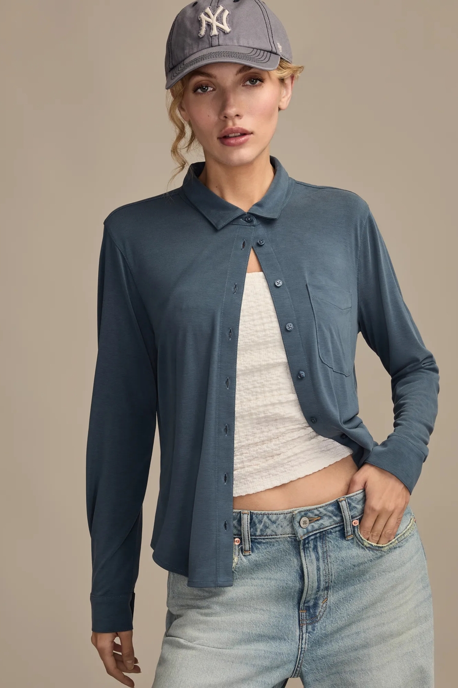 SANDWASH LONG SLEEVE BUTTON FRONT, image 1