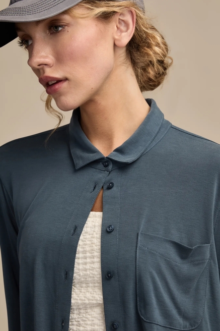 Sandwash Long Sleeve Button Front, image 2