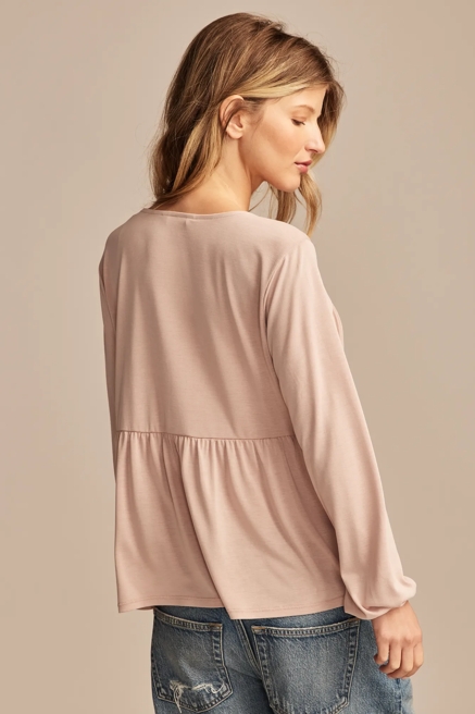 SHIRRED TIE FRONT SANDWASH TOP, image 3