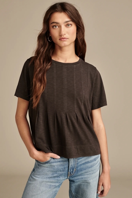 EASY FIT PLEATED TEE, image 1