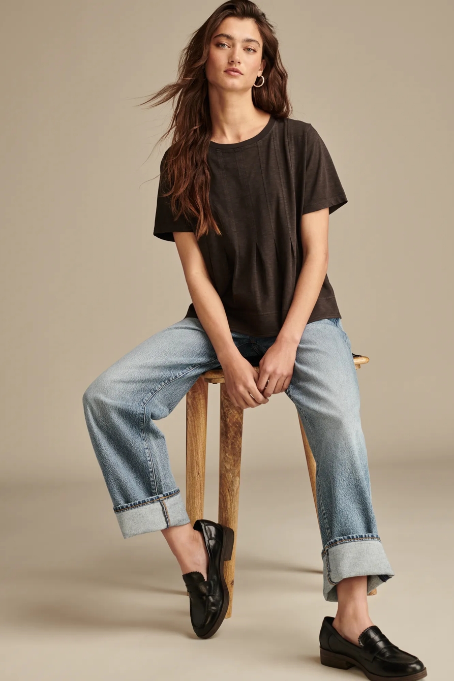 EASY FIT PLEATED TEE, image 6