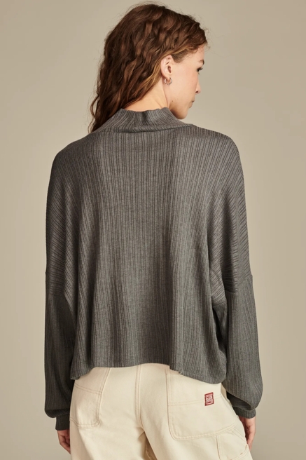 Cloud Ribbed Mock Neck Top, image 4