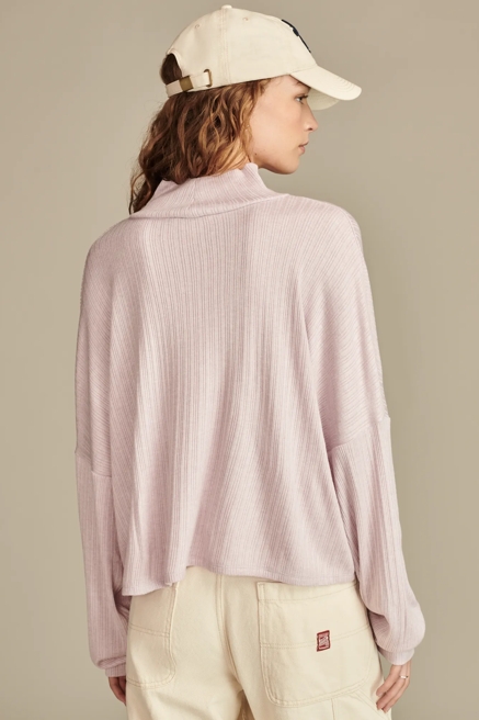 Cloud Ribbed Mock Neck Top, image 3