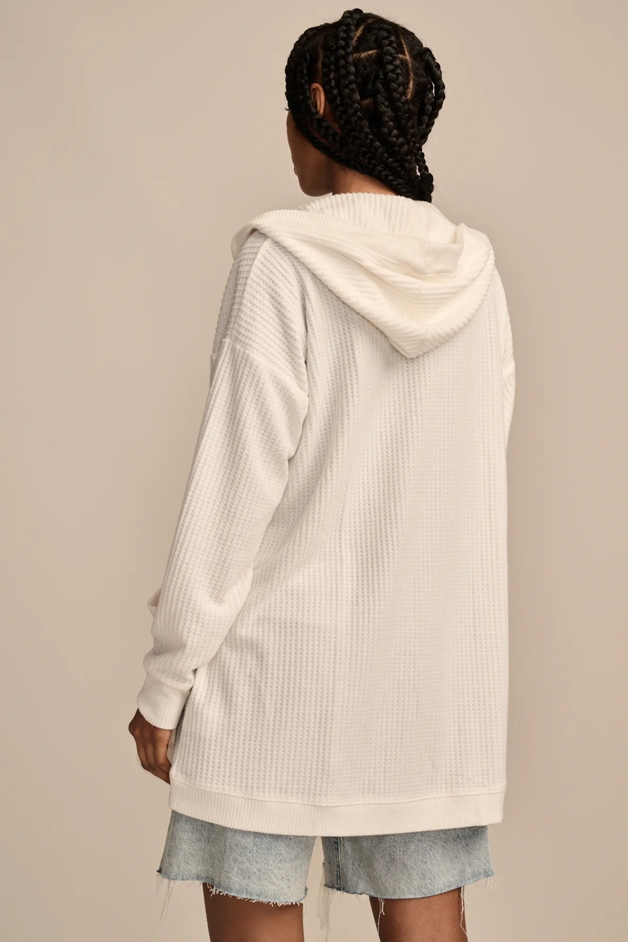WAFFLE KNIT SHAWL HOODIE, image 5