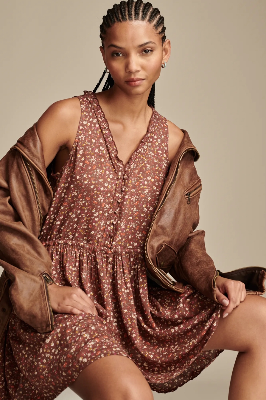 FLORAL PRINTED RUFFLE MINI DRESS, image 2