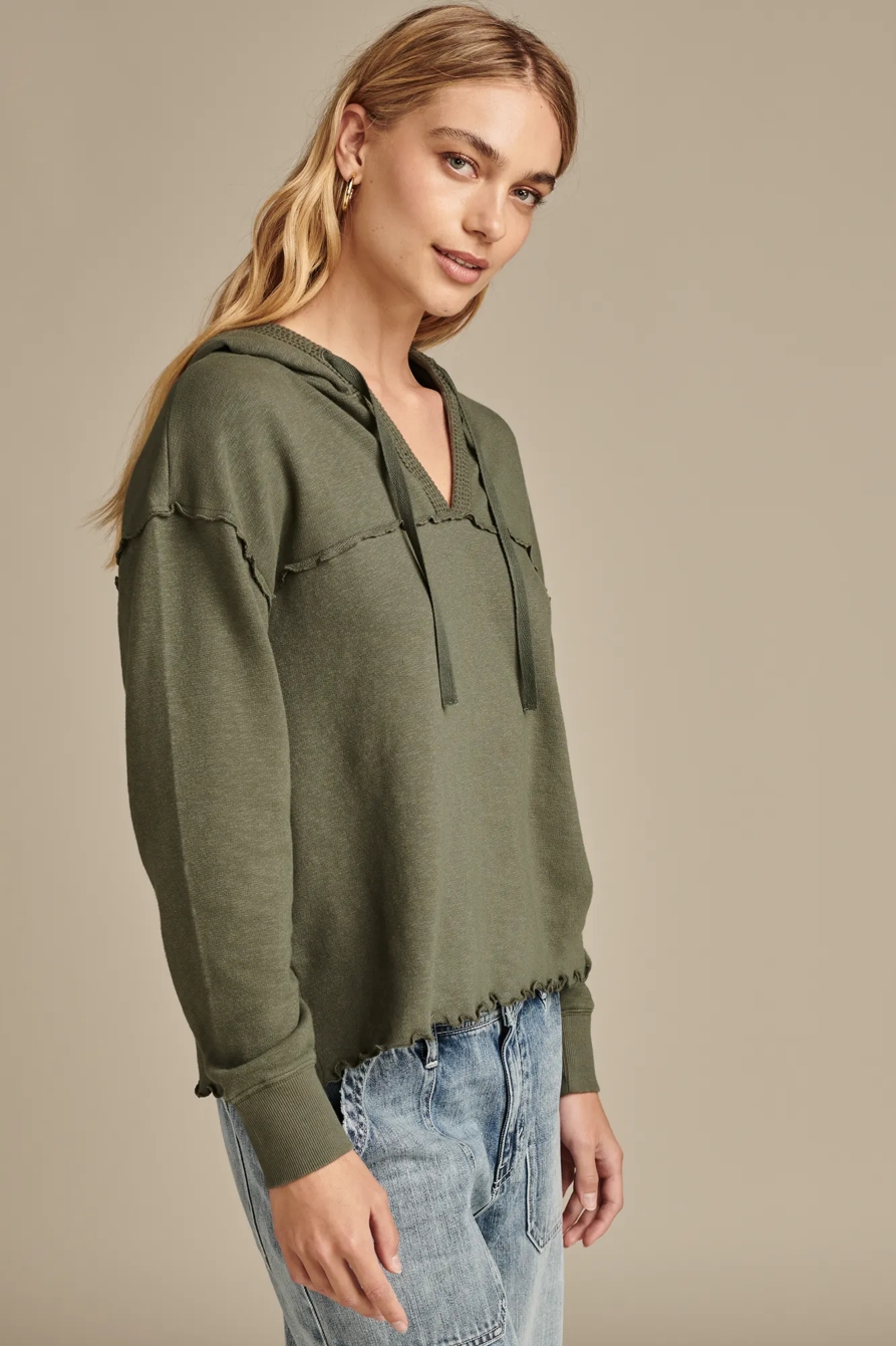 LETTUCE EDGE DETAIL HOODIE, image 3