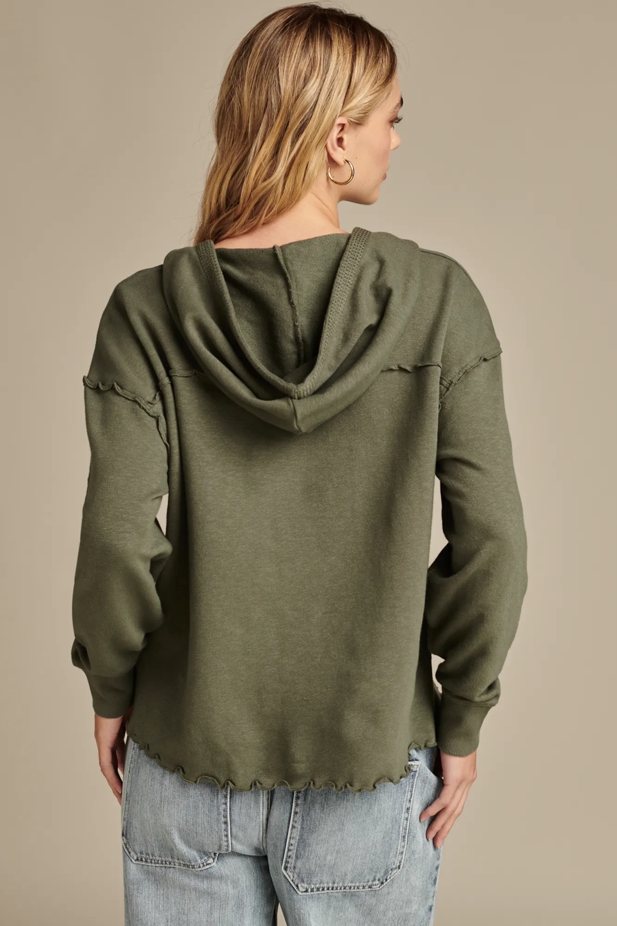 LETTUCE EDGE DETAIL HOODIE, image 4