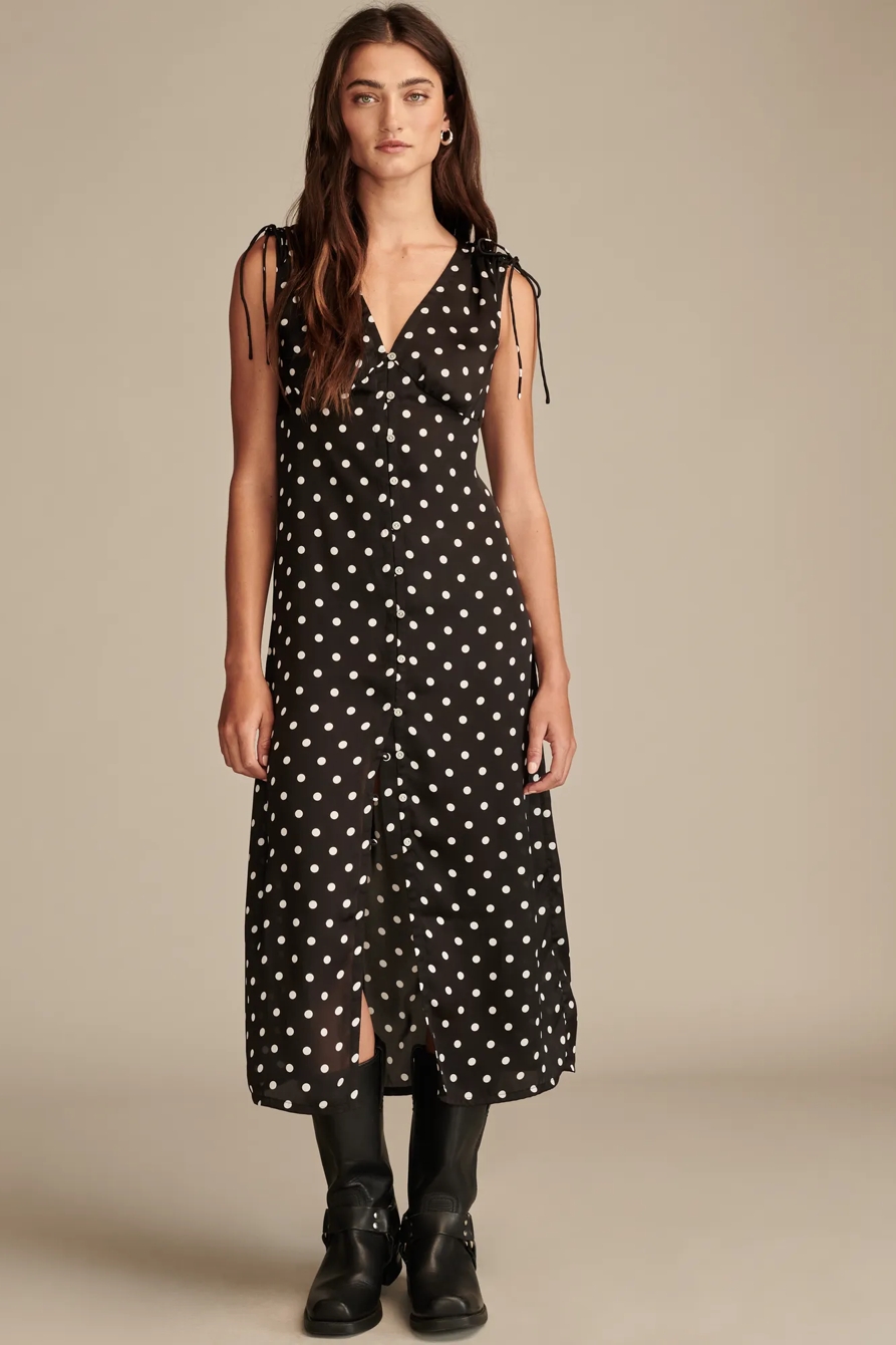SATIN BUTTON THROUGH MIDI DRESS, image 3