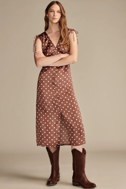 SATIN BUTTON THROUGH MIDI DRESS, image 1