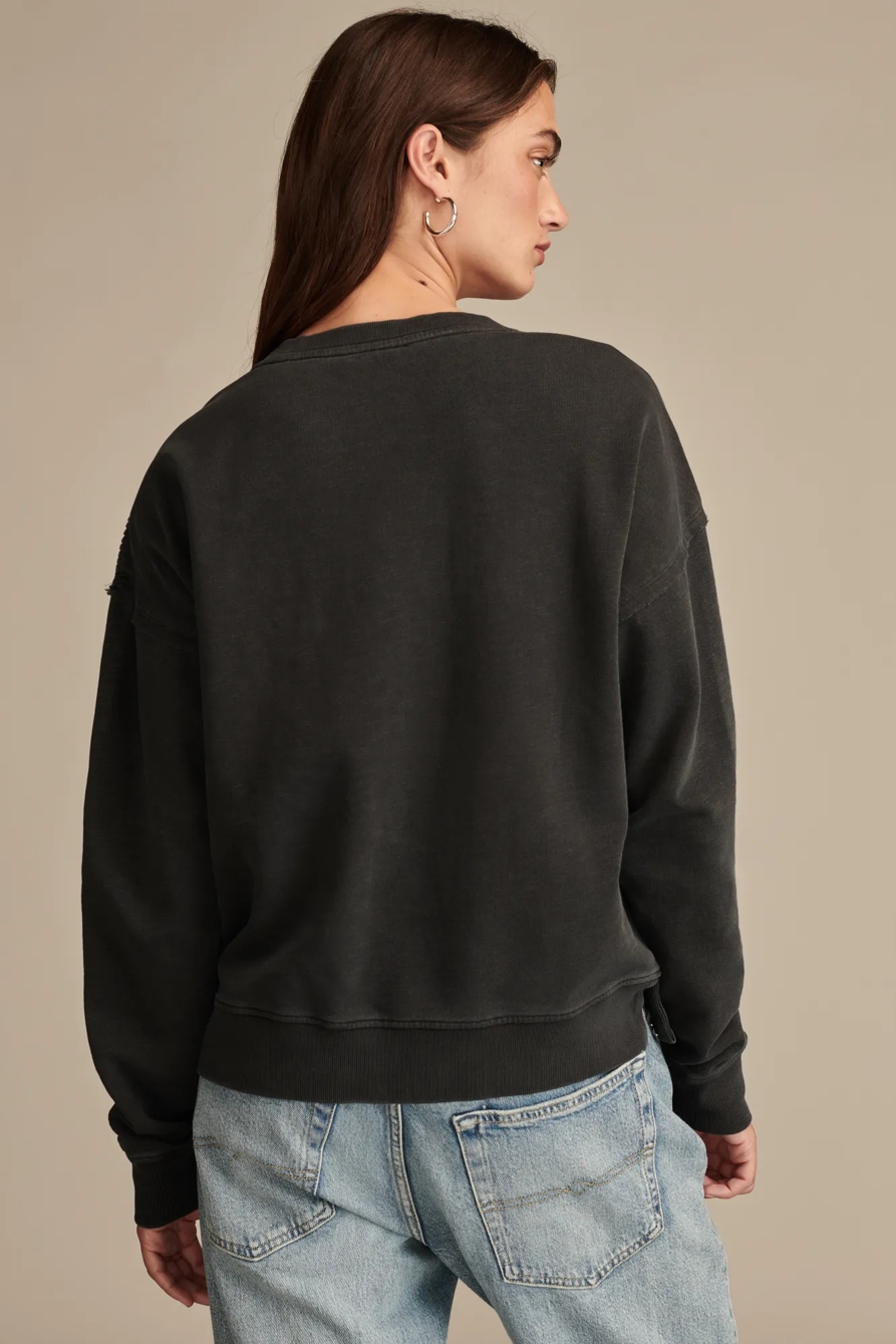 PINTUCK HENLEY SWEATSHIRT, image 4