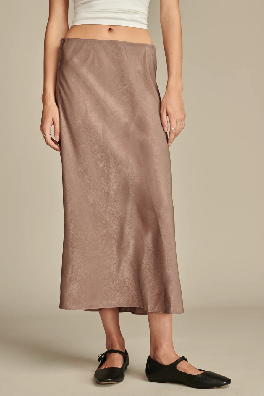 SATIN SILKY MIDI SLIP SKIRT, image 2