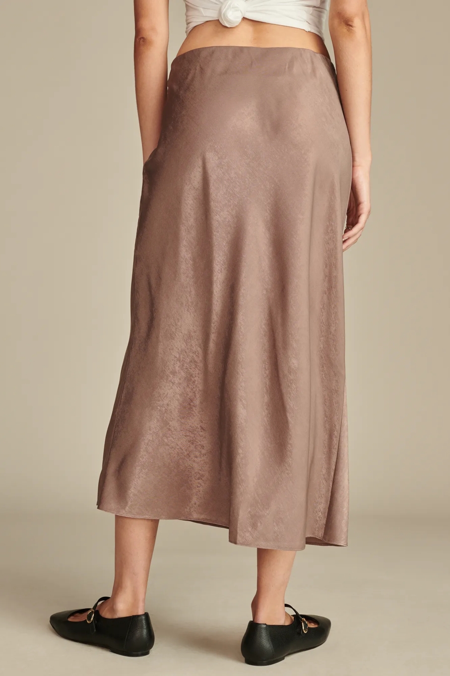 SATIN SILKY MIDI SLIP SKIRT, image 4