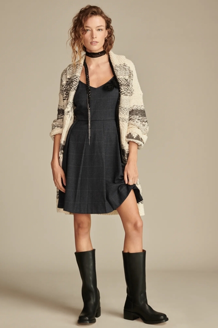 PLAID FIT AND FLARE MINI DRESS, image 3