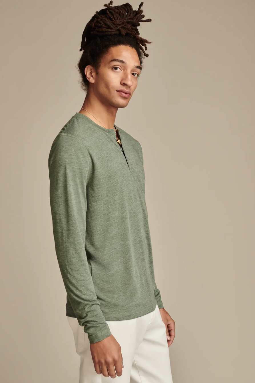 TENCEL JERSEY LONG SLEEVE HENLEY, image 3