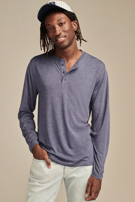 TENCEL JERSEY LONG SLEEVE HENLEY, image 1