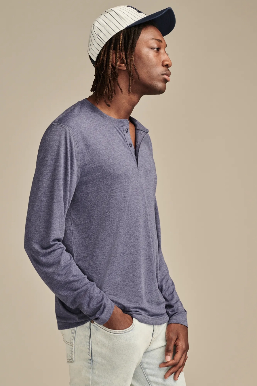 TENCEL JERSEY LONG SLEEVE HENLEY, image 3
