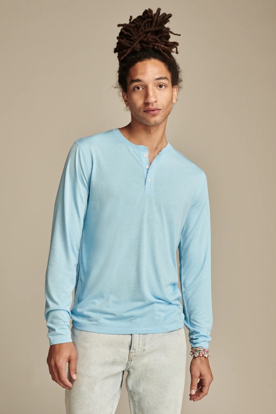 TENCEL JERSEY LONG SLEEVE HENLEY, image 2
