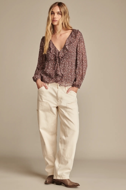 Long Sleeve Ruffle Top, image 1