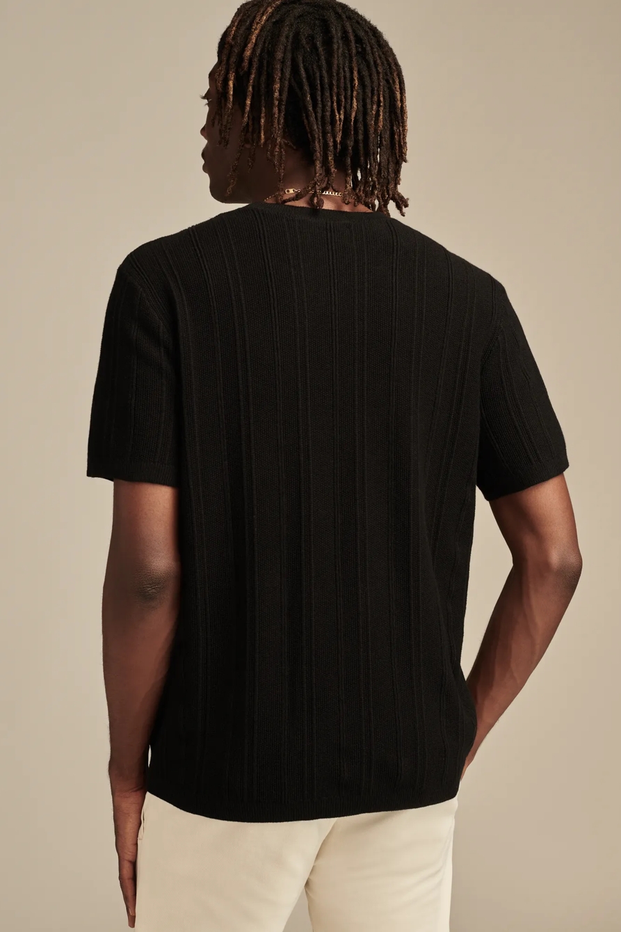 RIBBED FINE GAUGE SHORT SLEEVE SWEATER, image 4