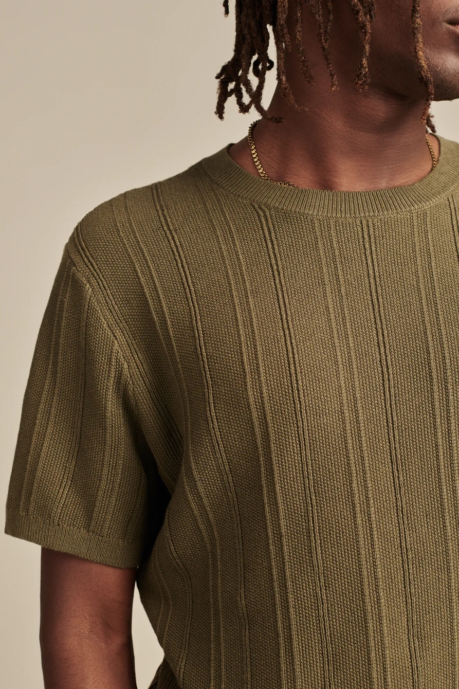 RIBBED FINE GAUGE SHORT SLEEVE SWEATER, image 2