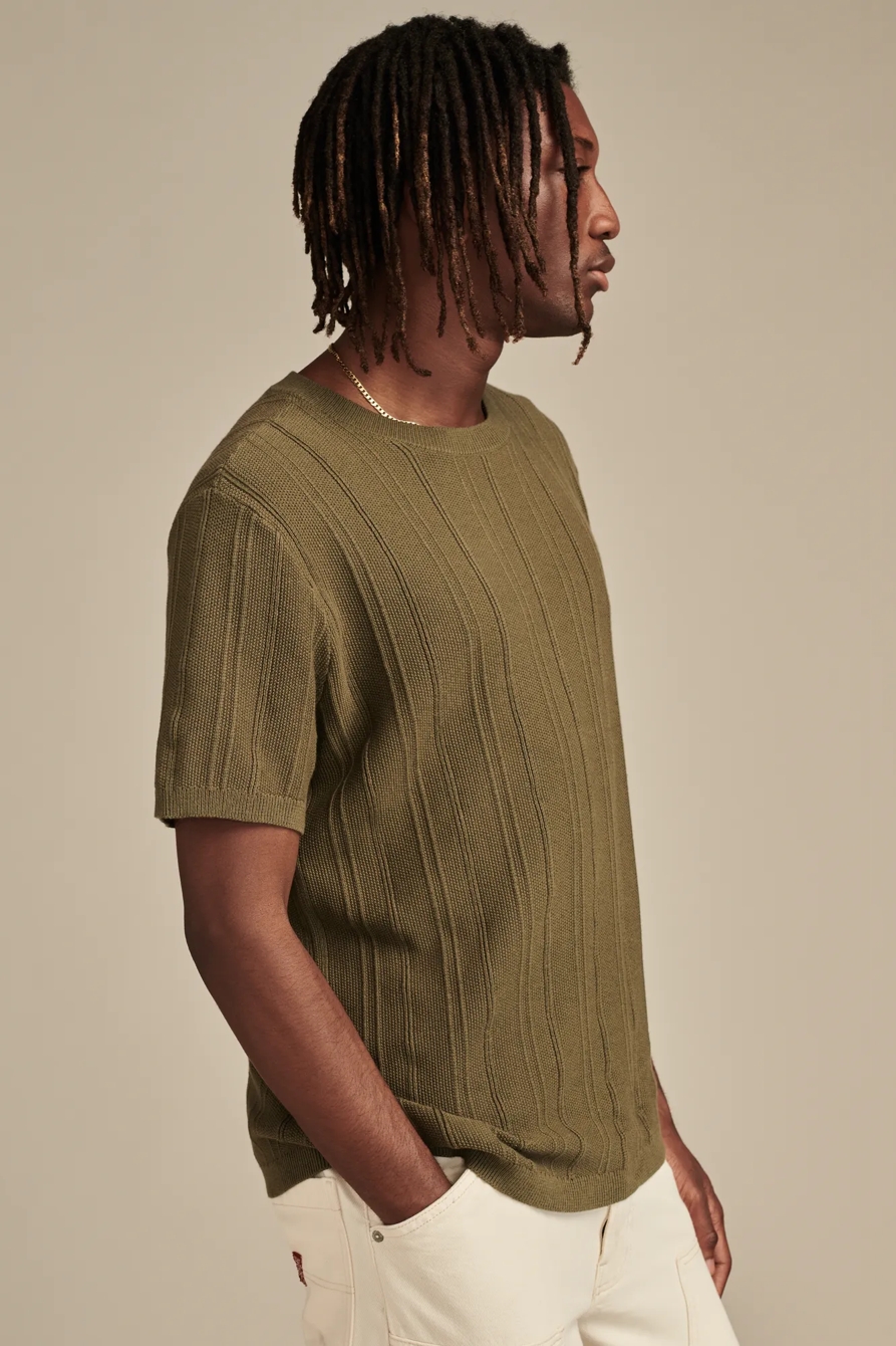 RIBBED FINE GAUGE SHORT SLEEVE SWEATER, image 3