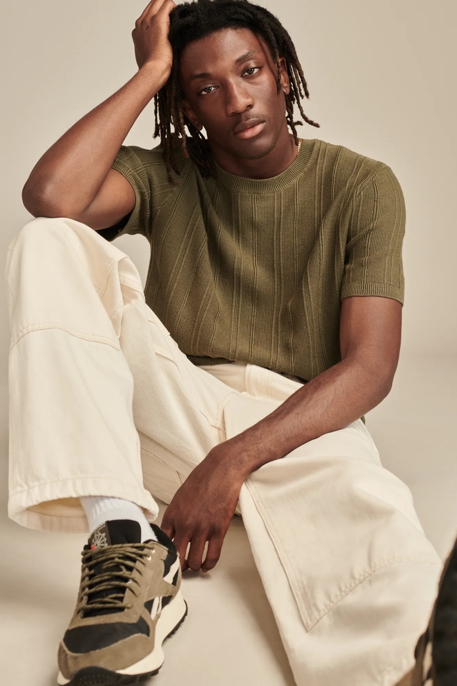 RIBBED FINE GAUGE SHORT SLEEVE SWEATER, image 5