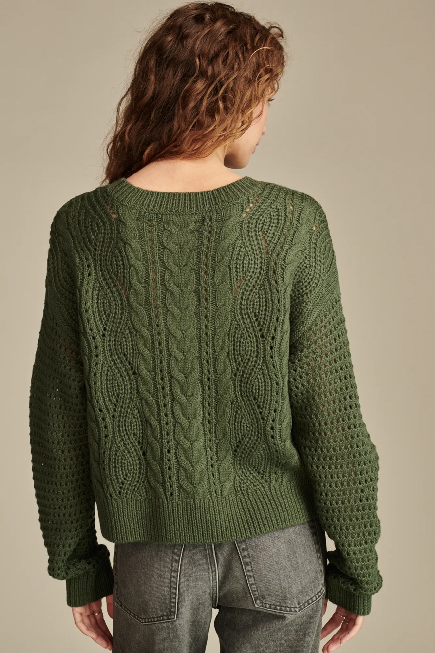 POINTELLE CREW NECK SWEATER, image 4