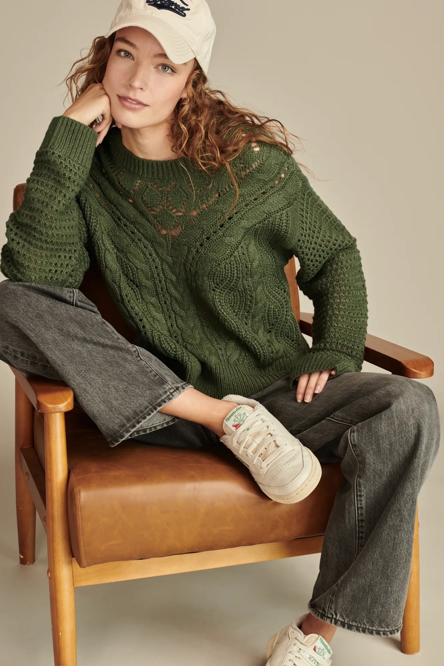 POINTELLE CREW NECK SWEATER, image 5