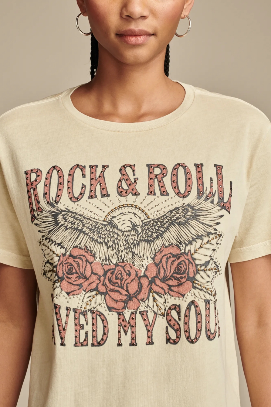 ROCK N ROLL SAVED MY SOUL BOYFRIEND TEE, image 2
