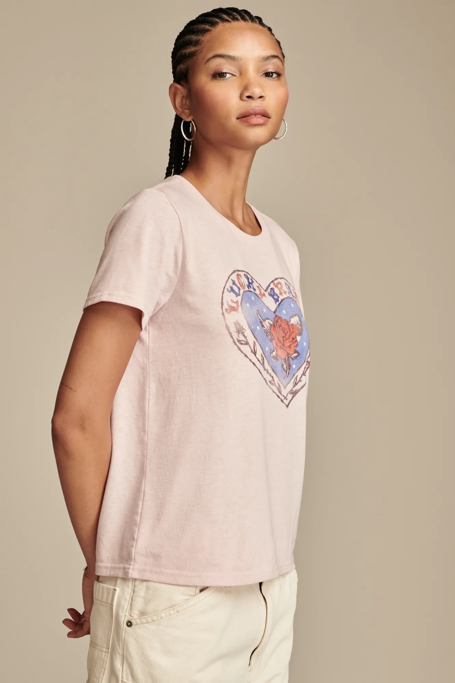 LUCKY BRAND ROSE HEART CLASSIC CREW, image 3