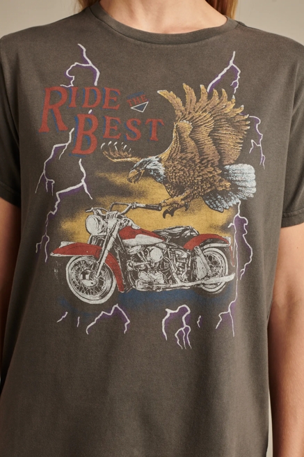 RIDE THE BEST EAGLE MOTO BOYFRIEND TEE, image 2