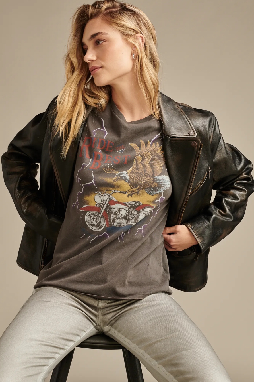 RIDE THE BEST EAGLE MOTO BOYFRIEND TEE, image 5