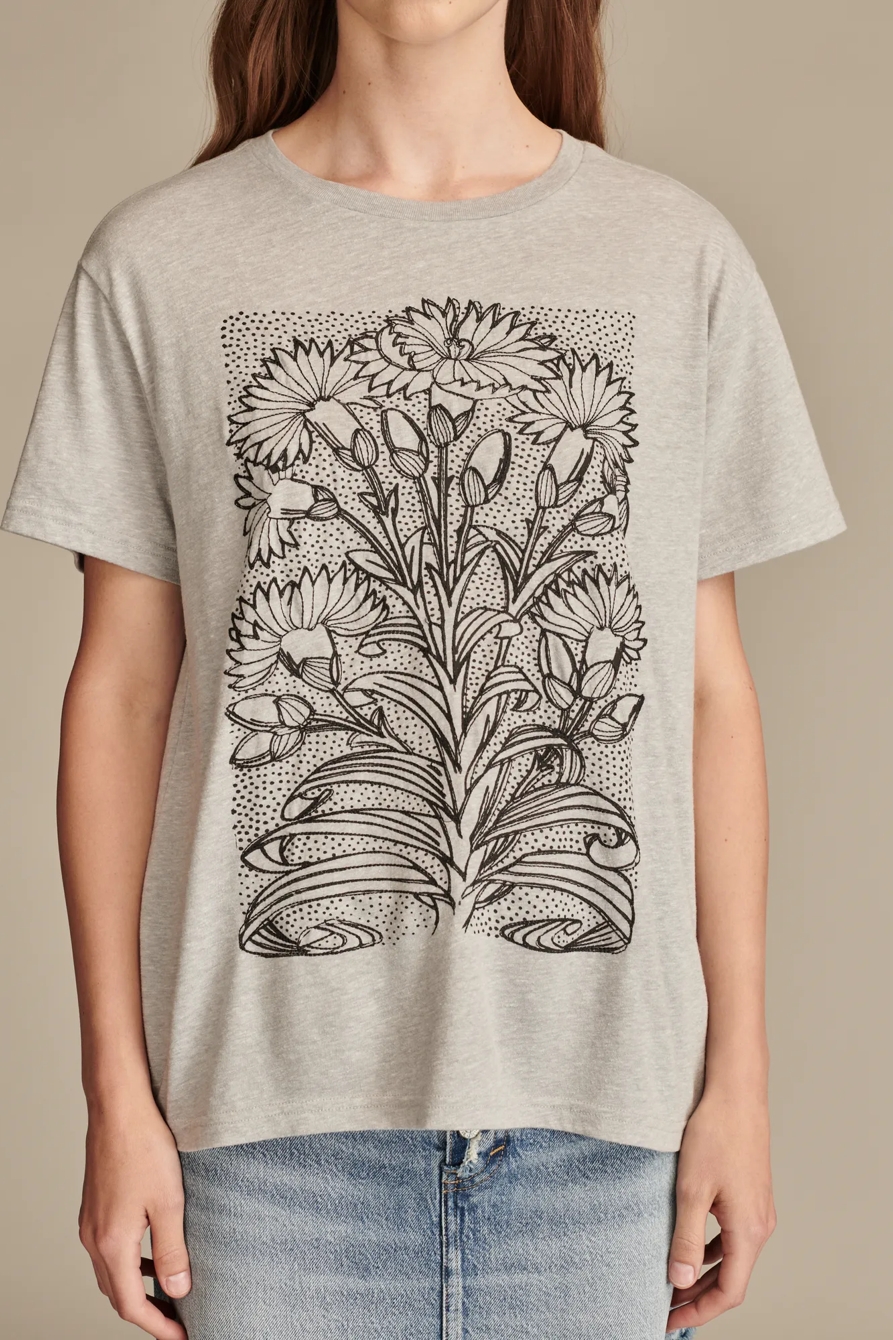 FLORAL EMBROIDERY BOYFRIEND TEE, image 2