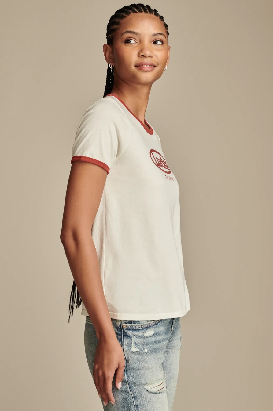 LUCKY LOGO CLASSIC CREW RINGER TEE, image 3