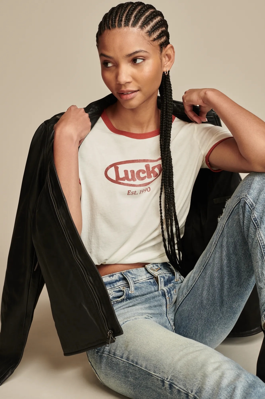 LUCKY LOGO CLASSIC CREW RINGER TEE, image 5
