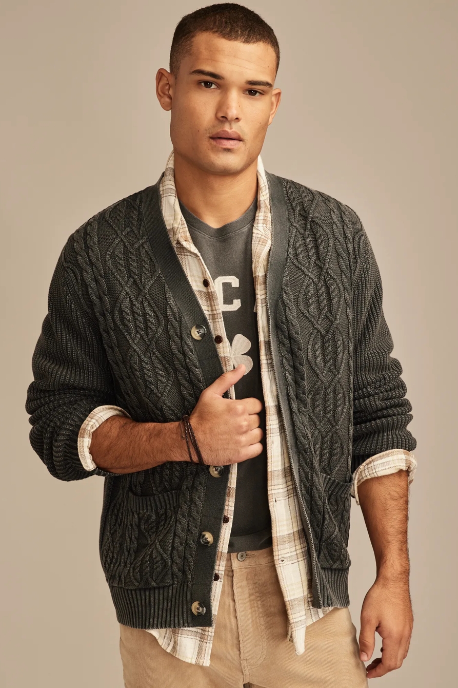 Washed Cable Cardigan, image 2