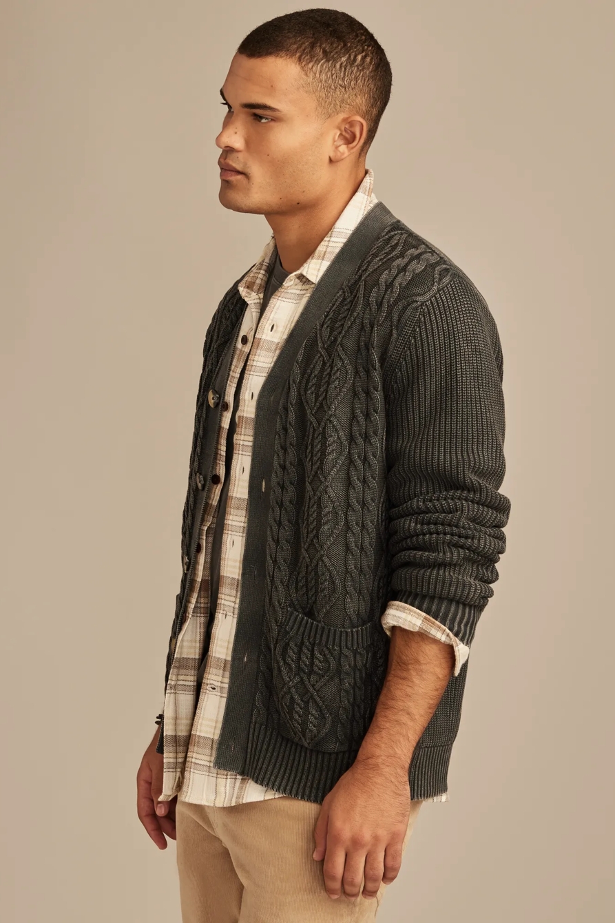 Washed Cable Cardigan, image 4