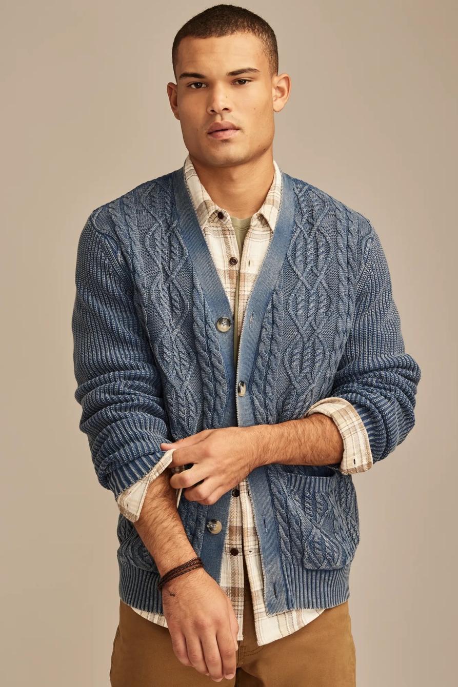 Washed Cable Cardigan, image 1