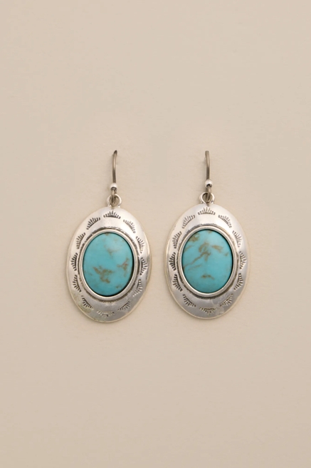 TURQUOISE SHIELD EARRINGS, image 1