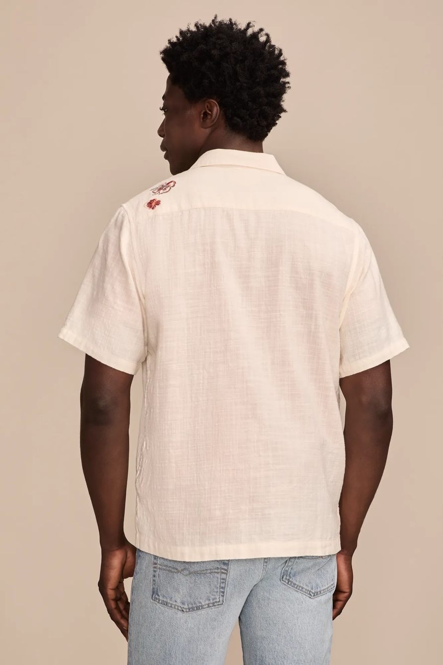 EMBROIDERED SHORT SLEEVE CAMP COLLAR SHIRT, image 5