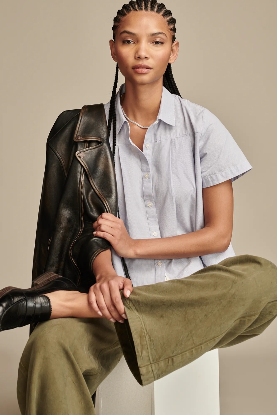 PLEATED BUTTON-DOWN SHIRT, image 5