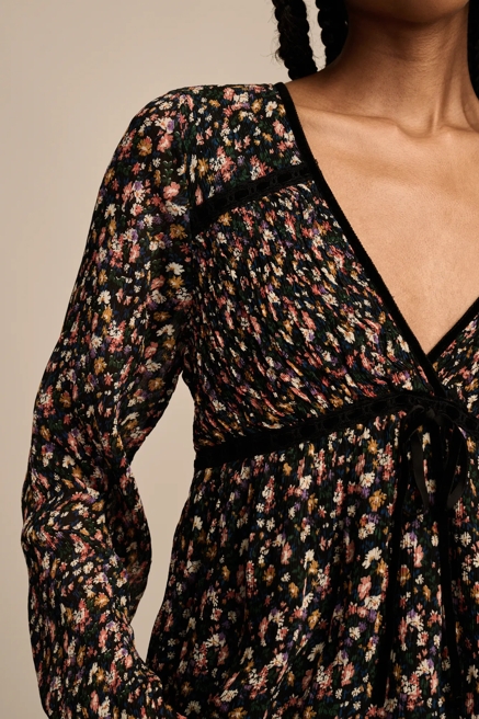 LONG SLEEVE RUFFLE BODICE TOP, image 2