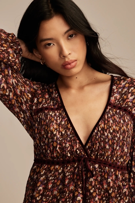 LONG SLEEVE RUFFLE BODICE TOP, image 2