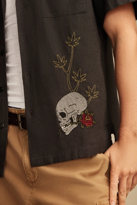 EMBROIDERED CAMP COLLAR SHIRT, image 2